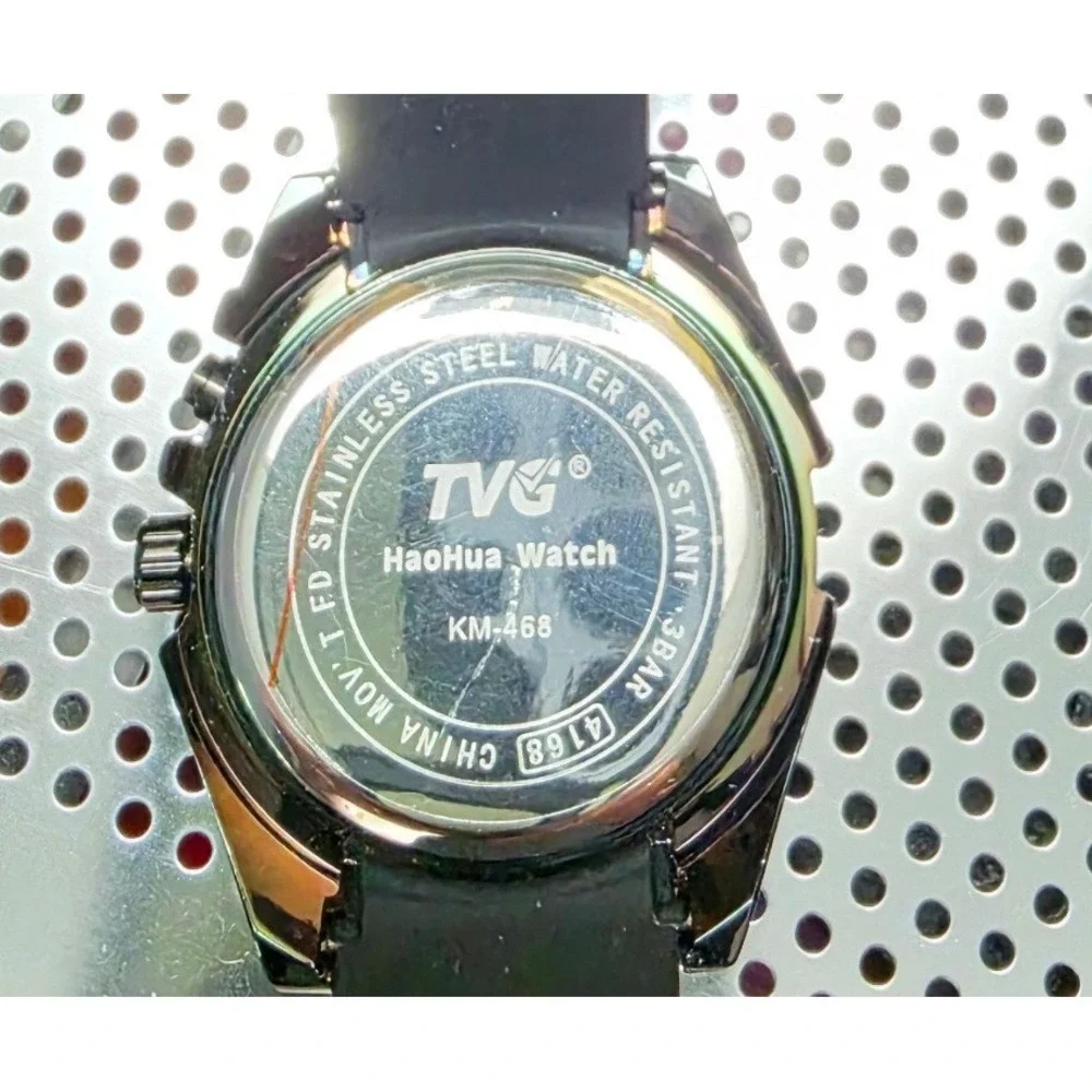 TVG Military Style Black Watch Water Resistant Mens